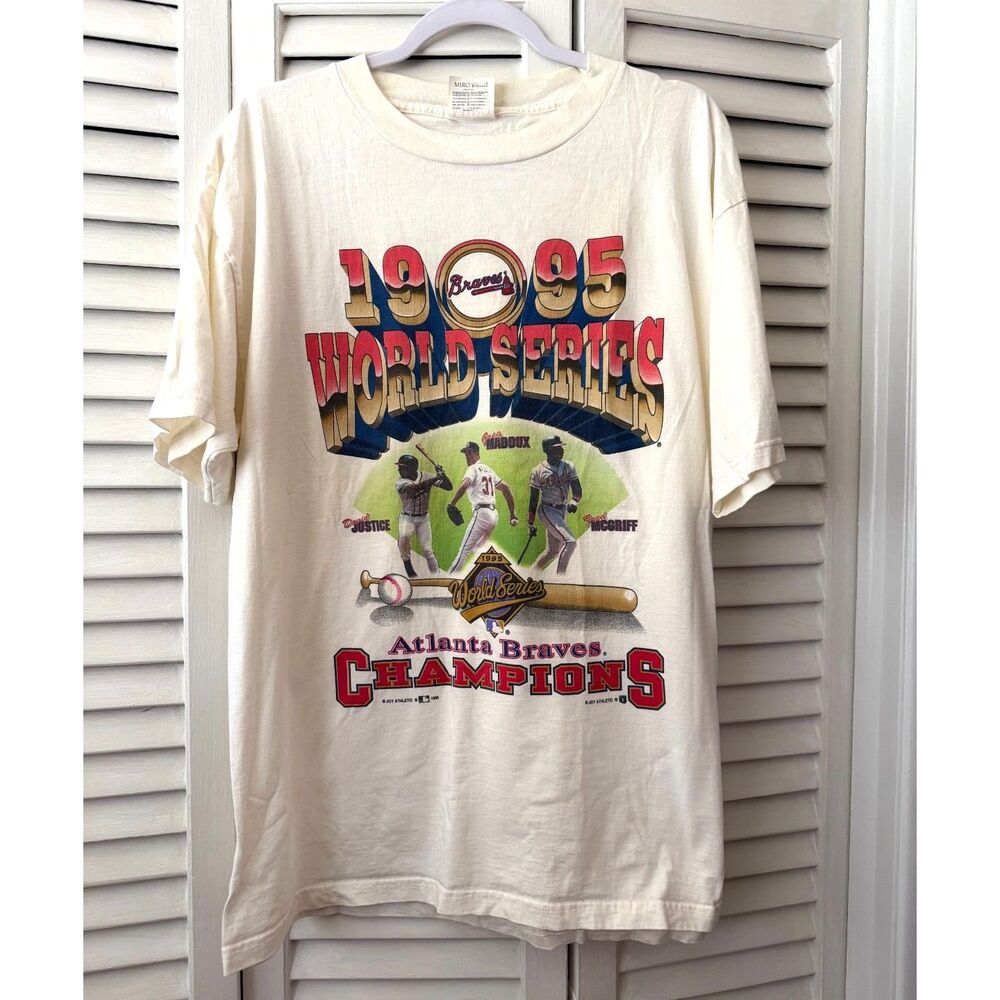 Vintage 1995 Atlanta Braves World Series Champions T Shirt XL Graphic Maddux 90s